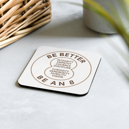 Chocolate BeAn8 Cork-Back Coaster